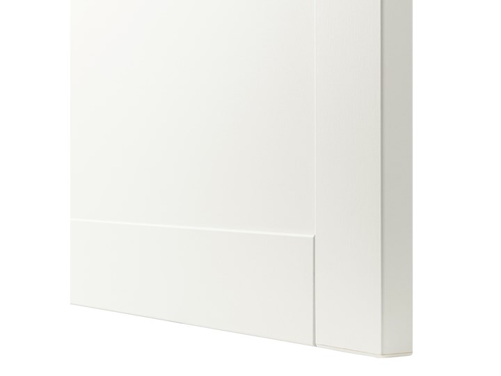 IKEA BESTÅ Kombinacja regałowa z drzw/szuf, Biały/Hanviken/Stubbarp białe szkło przezroczyste, 120x42x213 cm Kolor Przezroczysty