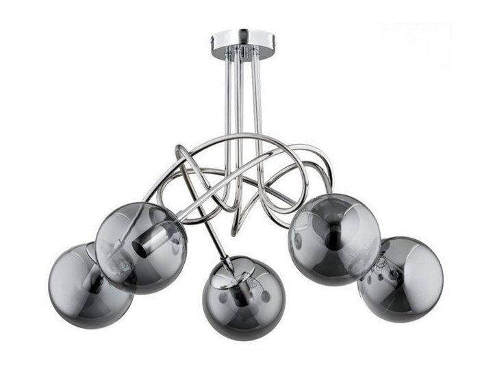 Nowoczesna lampa sufitowa TANGO GLASS OP. OŚW. 5 PŁ Stal Chrom Metal Lampa z kloszem Szkło Funkcje Brak dodatkowych funkcji