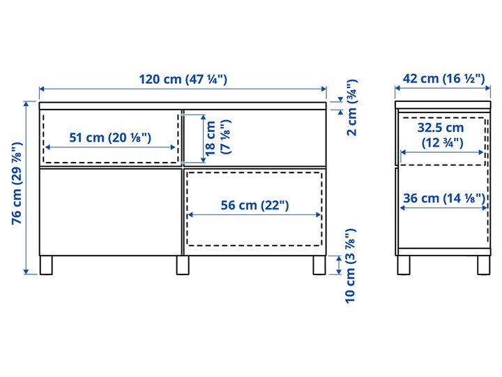 IKEA BESTÅ Kombinacja regałowa z drzw/szuf, Biały/Smeviken/Kabbarp biały, 120x42x76 cm Drewno Głębokość 42 cm Płyta MDF Szerokość 120 cm Kategoria Komody