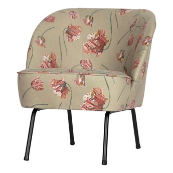 Fotel do salonu Vogue velvet, jasny w kwiaty, Be Pure Home