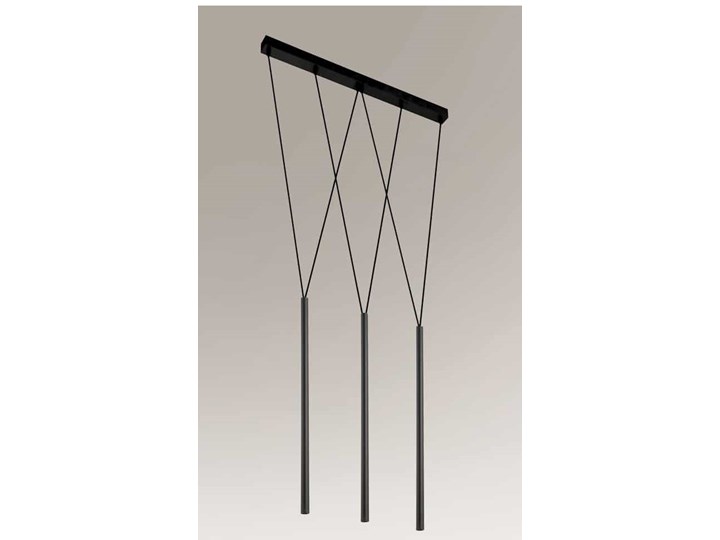 Lampa wisząca czarna Miaki, 3 klosze, Shilo Lampa z kloszem Pomieszczenie Salon Metal Stal Styl Industrialny