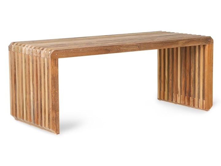 Element do kanapy Jax, tekowa ławka z listew, HKliving Kategoria Ławki do salonu Materiał nóżek Drewno