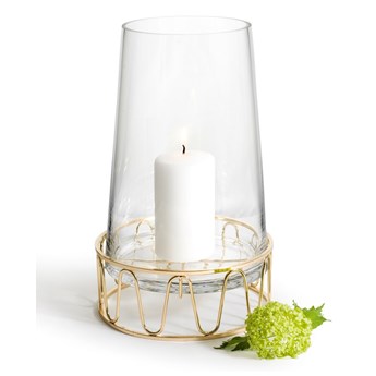 Szklany świecznik / wazon ze złotą podstawą, Sagaform Winter