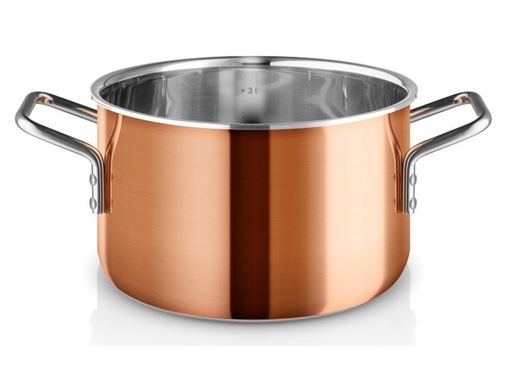 Miedziany garnek 3,9l, Eva Trio Garnek do smażenia Stal nierdzewna Garnek do duszenia Aluminium Pojemność 3,9 l