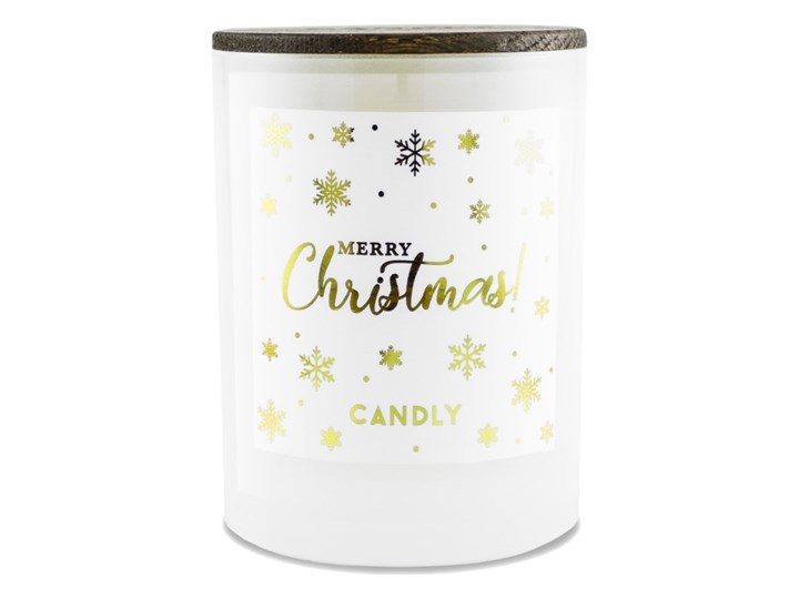 Świeca zapachowa pomarańcza i goździki, Merry Christmas, Candly Szkło Kolor Pomarańczowy