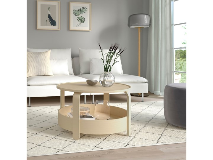 IKEA BORGEBY Stolik kawowy, okl brzoz, 70 cm Płyta meblowa Kolor Beżowy Kategoria Stoliki i ławy
