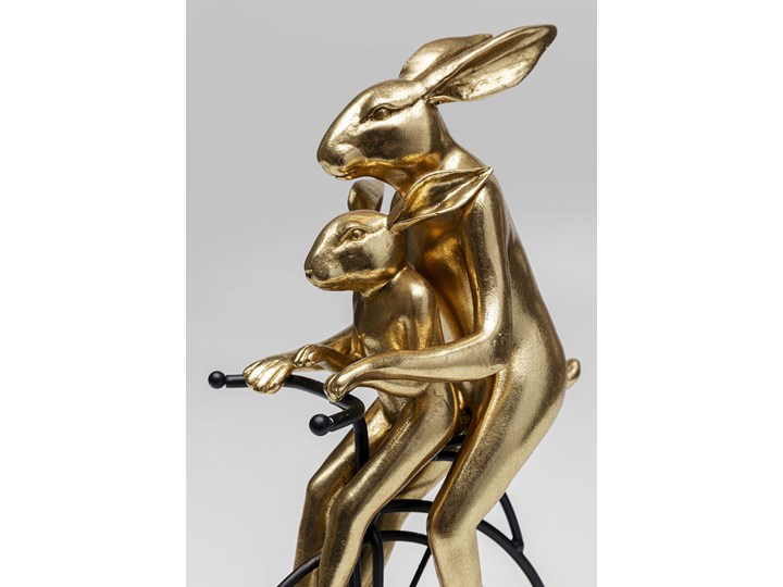 Figurka dekoracyjna Baron Karl 26x40 cm czarno-złota Kolor Biały Zwierzęta Kolor Złoty