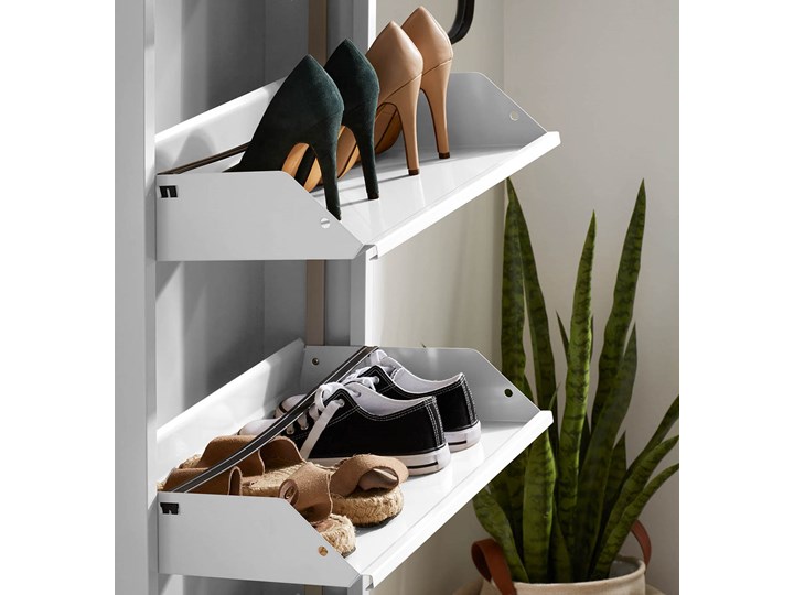 Regal na buty Ode 50 x 136 cm 4 drzwi bialy Metal Stal Kategoria Szafki i regały