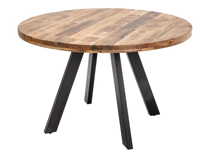 Stół Iron Craft 120 cm okrągły naturalny Mango 39584 Metal Drewno Rozkładanie Kategoria Stoły kuchenne