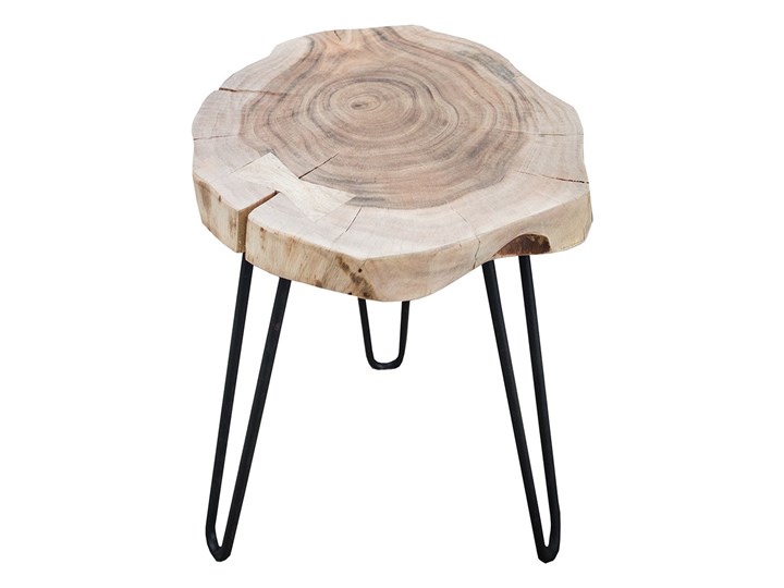 Stolik kawowy Goa II 40cm 36707 Drewno Metal Wysokość 45 cm Kolor Beżowy