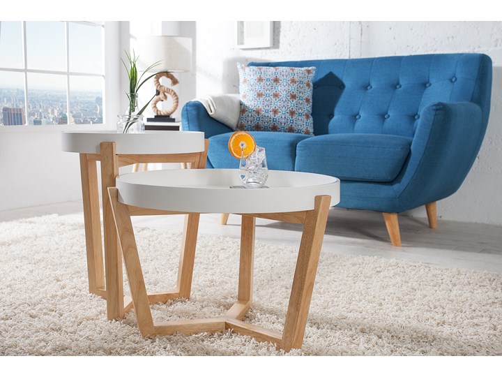 Stolik kawowy Scandinavia 2-elementy 36436 Wysokość 57 cm Wysokość 44 cm Płyta MDF Rodzaj nóg Gięte