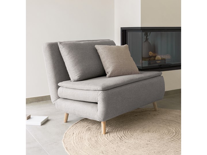 Sofa rozkładana Khina 104 cm jasnoszara Amerykanka Pomieszczenie Pokój nastolatka