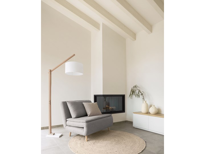 Sofa rozkładana Khina 104 cm jasnoszara Amerykanka Typ Gładkie