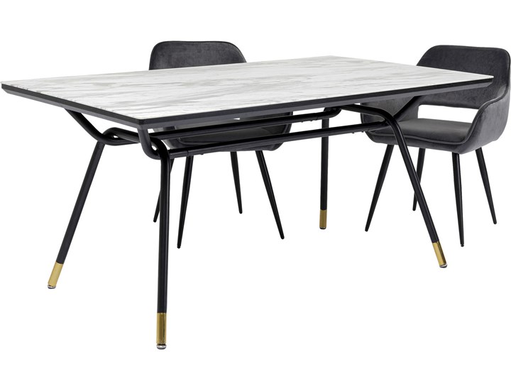Stół South Beach 180x90 cm Szkło Stal Płyta MDF Kolor Biały