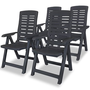 Zestaw szarych krzeseł ogrodowych - Elexio 3Q