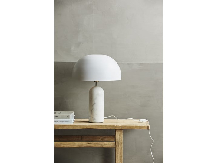 NORDAL LAMPA STOŁOWA ATLAS WHITE Lampa z kloszem Mosiądz Metal Lampa dekoracyjna Kolor Złoty