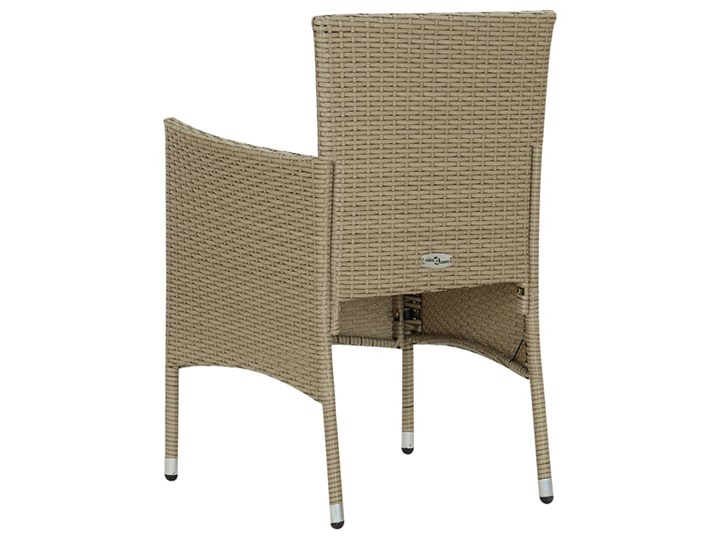 vidaXL Krzesła ogrodowe, 4 szt., polirattan, beżowe Metal Kolor Beżowy Krzesło z podłokietnikami Tworzywo sztuczne Styl Nowoczesny
