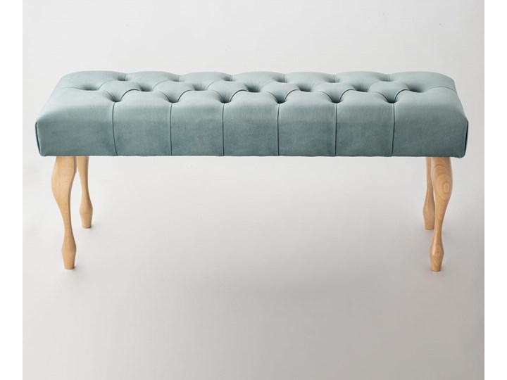 Ławka pikowana Chesterfield MINI Mint Materiał nóżek Drewno