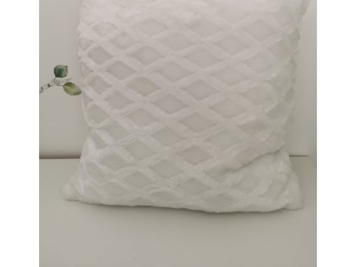 Poszewka na poduszke pluszowa romb kolor biały 40x40 Zasłona zaciemniająca Poliester Kategoria Zasłony