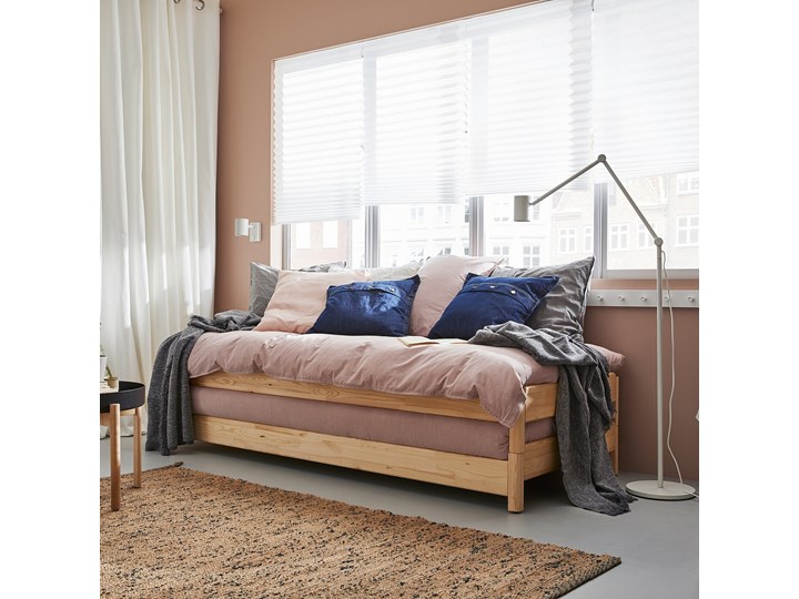 IKEA UTÅKER Łóżko sztaplowane, sosna, 80x200 cm Podwójne Drewno Kolor Beżowy