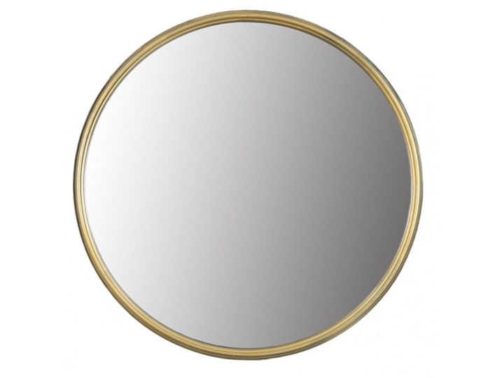 Lustro okrągłe w złotej metalowej ramie 40 cm Styl Glamour