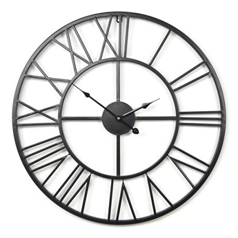 Zegar 60cm ścienny metalowy loft industrialny czarny