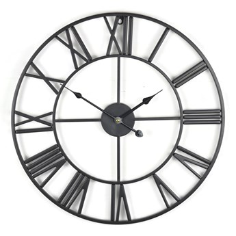 Zegar metalowy w kolorze czarnym Loft 50cm