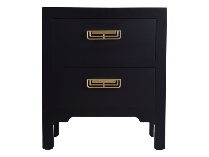 SZAFKA Z DWOMA SZUFLADAMI CZARNA 45x30x52CM Płyta laminowana Płyta MDF Uniwersalne Pomieszczenie Sypialnia Typ Nocne