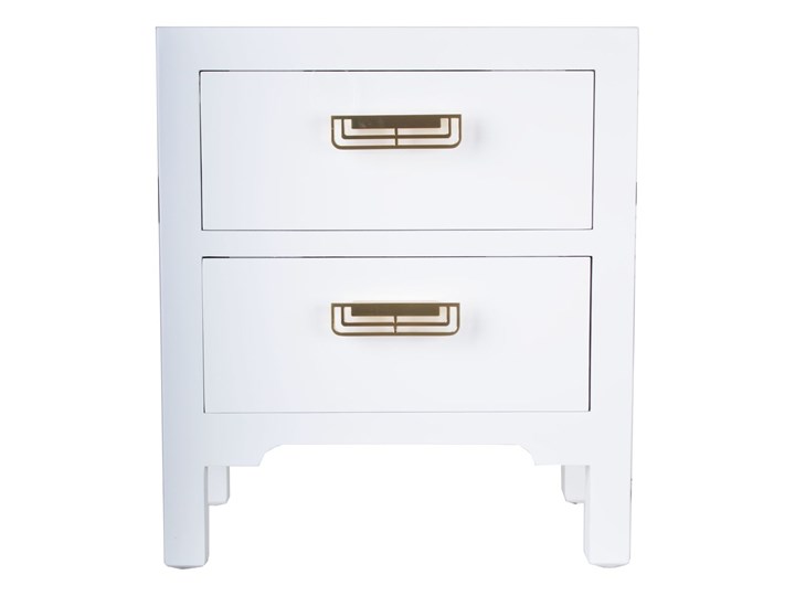 Szafka z dwoma szufladami biała 45x30x52cm Metal Płyta laminowana Uniwersalne Płyta MDF Kategoria Szafki i regały