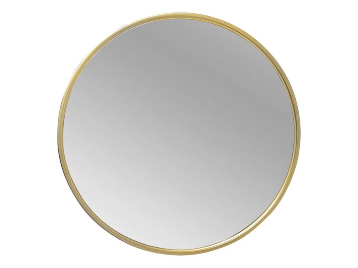 Lustro okrągłe w złotej metalowej ramie 80 cm Lustro z ramą Ścienne Pomieszczenie Sypialnia