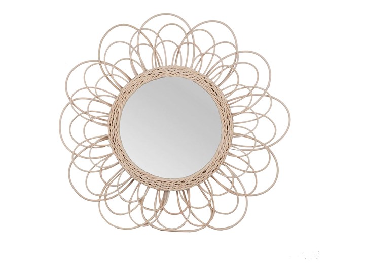 LUSTRO RATANOWE BOHO OKRĄGŁE NATURAL 65cm Pomieszczenie Sypialnia