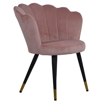 Krzesło muszla w kolorze jasnoróżowym NINA