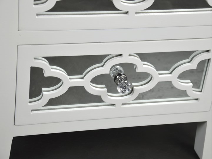 Szafka nocna lustrzana glamour z marokańskim wzorem Wysokość 52 cm Szerokość 49 cm Głębokość 35 cm Uniwersalne Płyta MDF Nocne Szkło Kategoria Szafki i regały