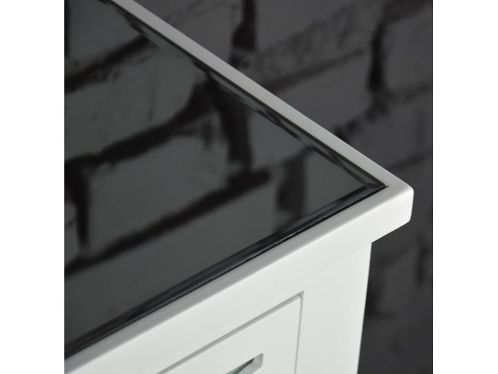 Komoda lustrzana glamour wzór marokański Wysokość 78 cm Szerokość 78 cm Głębokość 35 cm Z szufladami Płyta MDF Lustro Kolor Biały Pomieszczenie Sypialnia