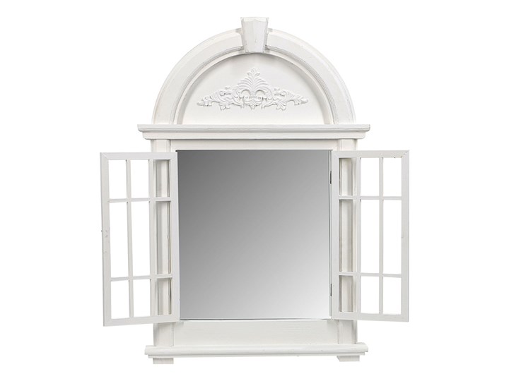LUSTRO DREWNIANE BIAŁE OKIENKO SHABBY CHIC Lustro z ramą Kwadratowe Ścienne Kolor Biały