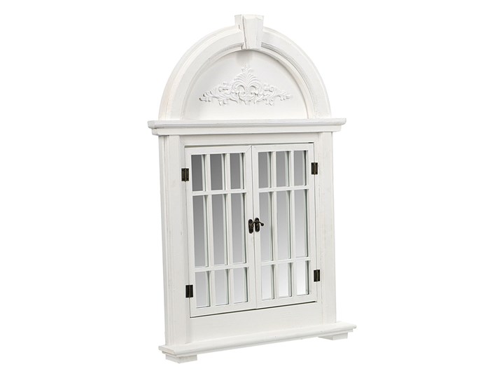LUSTRO DREWNIANE BIAŁE OKIENKO SHABBY CHIC Lustro z ramą Ścienne Kwadratowe Styl Vintage Kolor Biały