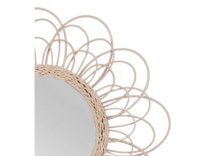 LUSTRO RATANOWE BOHO OKRĄGŁE NATURAL 65cm Pomieszczenie Sypialnia Styl Vintage