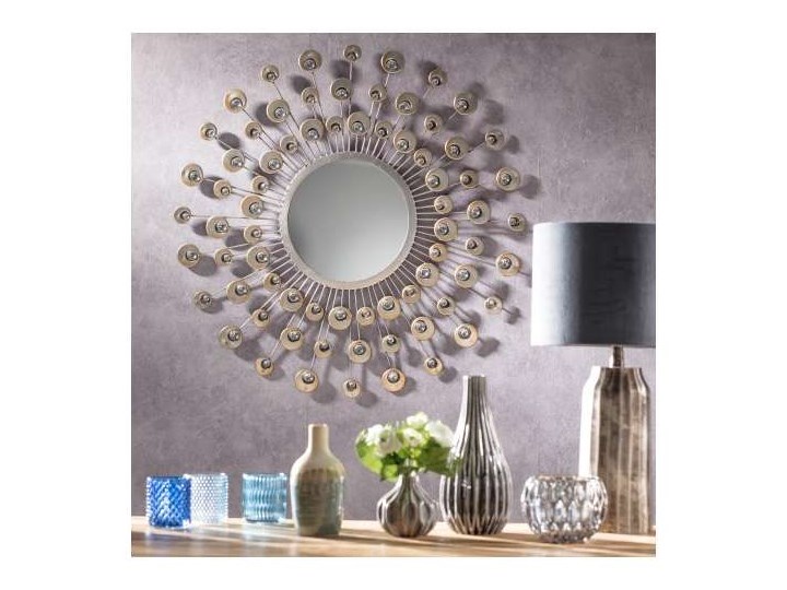 Lustro okrągłe Peacock 80cm, 80 cm Lustro z ramą Ścienne Pomieszczenie Przedpokój Pomieszczenie Salon