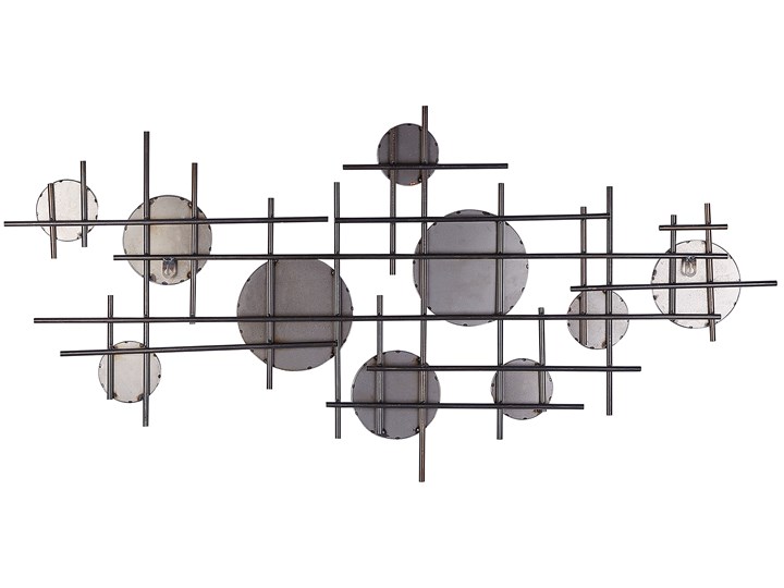 Lustro ścienne czarno-złote metalowa rama 10-częściowe 113 x 55 cm dekoracja ścienna styl nowoczesny glamour Nieregularne Styl Klasyczny