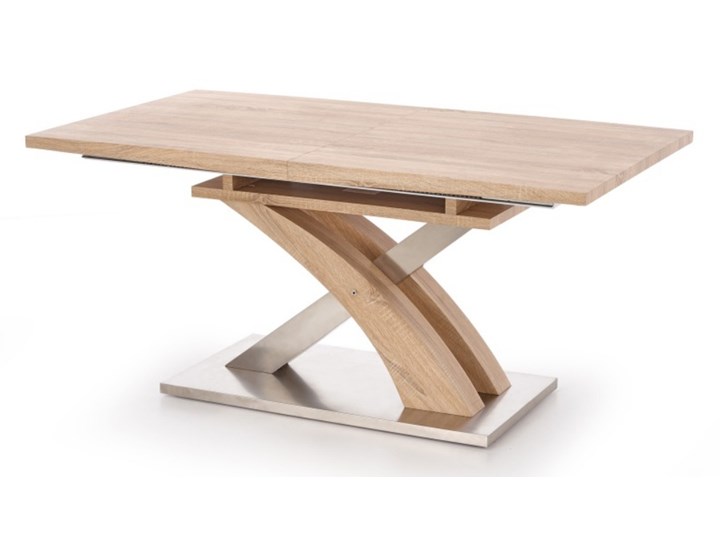 SELSEY Stół rozkładany Reinosa 160-220x90 cm dąb sonoma - stal nierdzewna Długość 160 cm Płyta MDF Wysokość 77 cm Szerokość 160 cm Długość 220 cm Drewno Szerokość 98 cm Szerokość 62 cm Rozkładanie