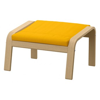 IKEA POÄNG Podnóżek, okleina dębowa bejcowana na biało/Skiftebo żółty, Szerokość: 68 cm