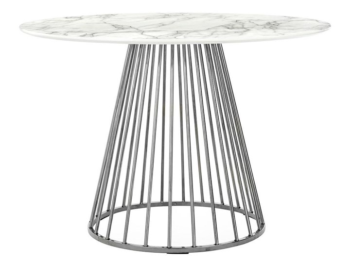 Stół GLAM MARBLE - MDF, srebrna podstawa Marmur Rozkładanie Rozkładane Płyta MDF Metal Wysokość 75 cm Długość 110 cm  Styl Glamour