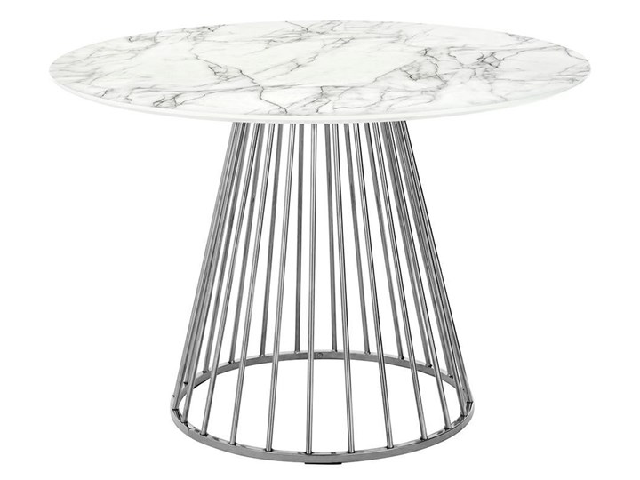 Stół GLAM MARBLE - MDF, srebrna podstawa Marmur Metal Płyta MDF Długość 110 cm Wysokość 75 cm Styl Glamour