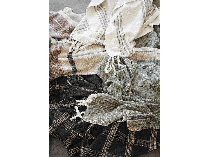 Madam Stoltz - Koc Striped Kategoria Koce i pledy Bawełna 125x175 cm Kolor Biały