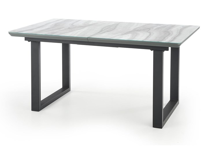 Rozkładany stół w stylu industrialnym Marley w optyce marmuru Szerokość 110 cm Szerokość 160 cm Szerokość 90 cm Metal Płyta MDF Długość 160 cm Długość 110 cm Szkło Długość 200 cm Stal Wysokość 60 cm Styl Nowoczesny