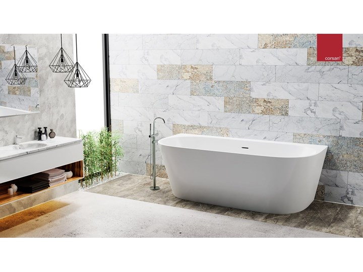 Wanna przyścienna wolnostojąca Corsan E030 Mono Długość 150 cm Stal Wolnostojące Akryl Kategoria Wanny