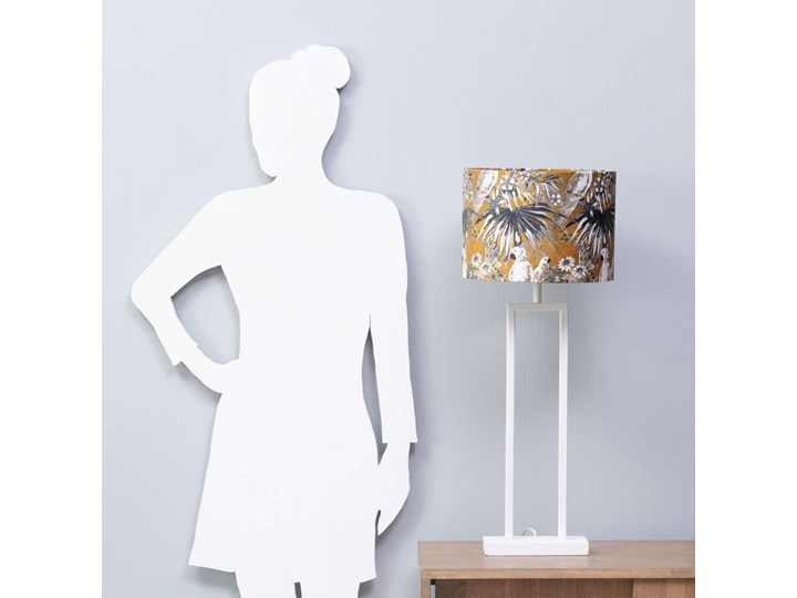 Lampa stołowa White Parrot 78cm, 30 x 78 cm Metal Lampa z kloszem Lampa z abażurem Styl Skandynawski