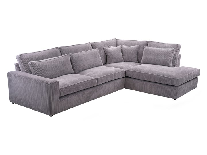 Nowoczesny narożnik nierozkładany z miękkimi poduszkami do salonu - CARDI Lewostronne Prawostronne Głębokość 224 cm Materiał obicia Tkanina Wysokość 89 cm Materiał obicia Welur