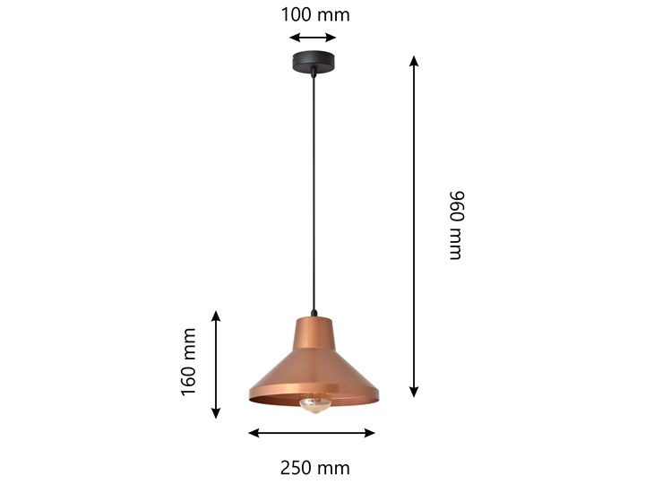 Lampa wisząca TRINITY W-KM 1805/1 BK-B+RG Tworzywo sztuczne Lampa z kloszem Metal Funkcje Brak dodatkowych funkcji