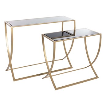 Konsola Glossy gold - 2 szt., 60/80 x 30/30 x 56/66 cm